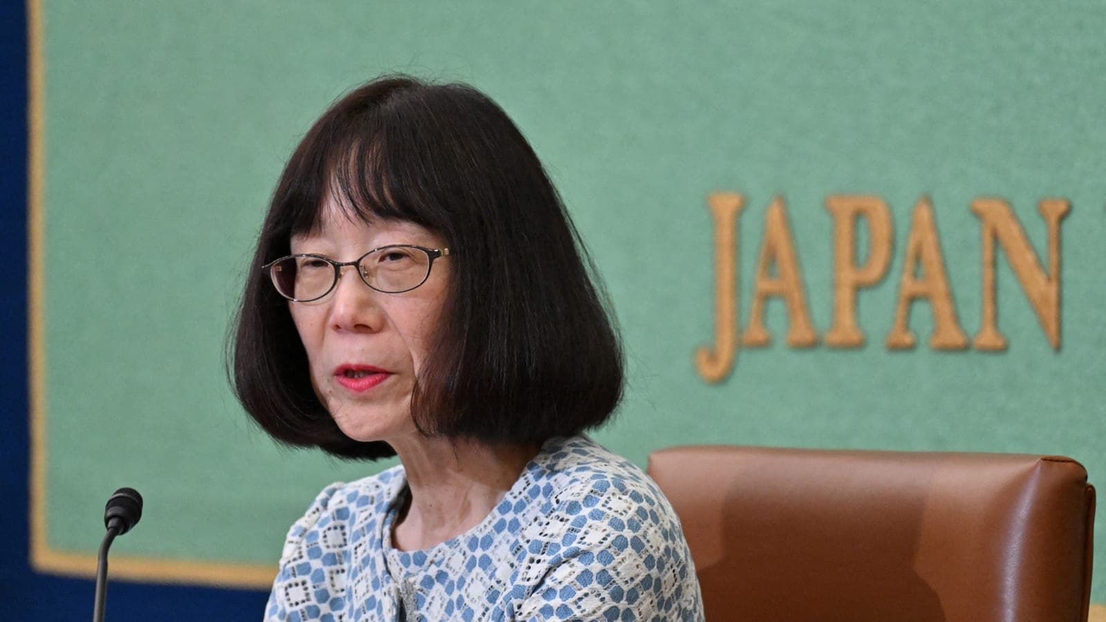Japanese Judge Tomoko Akane, President of the International Criminal Court (ICC), delivers a speech during a press conference at the Japan National Press Club in Tokyo on June 14, 2024. Kazuhiro NOGI / AFP